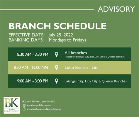 Branch schedule: List of o pen branches as of July 05, 2024 .